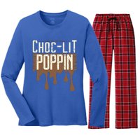 Chocgiftlit Poppin Black Magic African Gift Women's Long Sleeve Flannel Pajama Set 