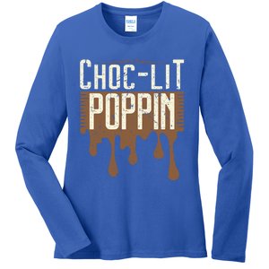 Chocgiftlit Poppin Black Magic African Gift Ladies Long Sleeve Shirt