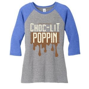 Chocgiftlit Poppin Black Magic African Gift Women's Tri-Blend 3/4-Sleeve Raglan Shirt