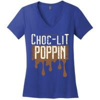 Chocgiftlit Poppin Black Magic African Gift Women's V-Neck T-Shirt