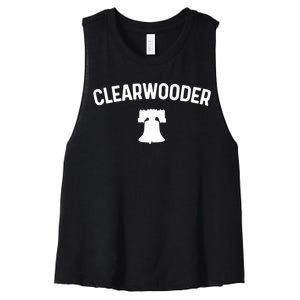 Clearwooder Philly Baseball Lovers Women's Racerback Cropped Tank