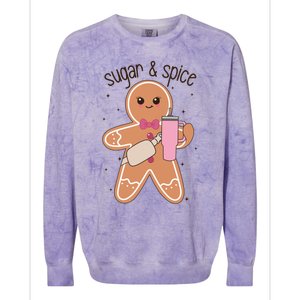 Cute Preppy Christmas Boujee Gingerbread Sugar And Spice Cool Gift Colorblast Crewneck Sweatshirt