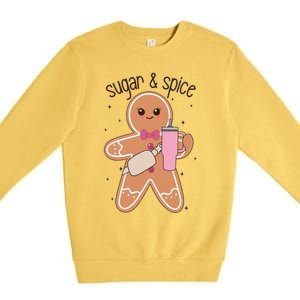 Cute Preppy Christmas Boujee Gingerbread Sugar And Spice Cool Gift Premium Crewneck Sweatshirt