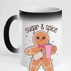 Cute Preppy Christmas Boujee Gingerbread Sugar And Spice Cool Gift 11oz Black Color Changing Mug