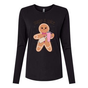 Cute Preppy Christmas Boujee Gingerbread Sugar And Spice Cool Gift Womens Cotton Relaxed Long Sleeve T-Shirt