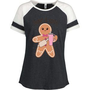 Cute Preppy Christmas Boujee Gingerbread Sugar And Spice Cool Gift Enza Ladies Jersey Colorblock Tee