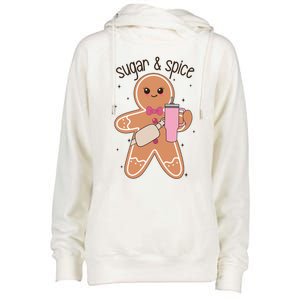 Cute Preppy Christmas Boujee Gingerbread Sugar And Spice Cool Gift Womens Funnel Neck Pullover Hood