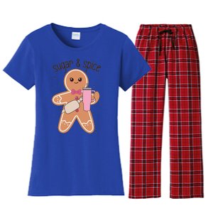 Cute Preppy Christmas Boujee Gingerbread Sugar And Spice Cool Gift Women's Flannel Pajama Set