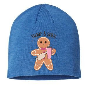 Cute Preppy Christmas Boujee Gingerbread Sugar And Spice Cool Gift Sustainable Beanie