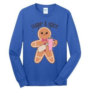 Cute Preppy Christmas Boujee Gingerbread Sugar And Spice Cool Gift Tall Long Sleeve T-Shirt