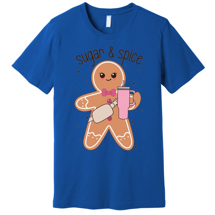 Cute Preppy Christmas Boujee Gingerbread Sugar And Spice Cool Gift Premium T-Shirt