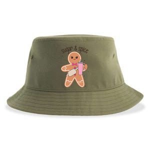 Cute Preppy Christmas Boujee Gingerbread Sugar And Spice Cool Gift Sustainable Bucket Hat