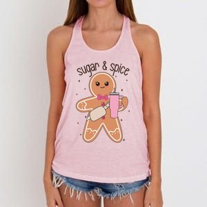 Cute Preppy Christmas Boujee Gingerbread Sugar And Spice Cool Gift Women's Knotted Racerback Tank