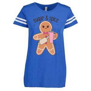 Cute Preppy Christmas Boujee Gingerbread Sugar And Spice Cool Gift Enza Ladies Jersey Football T-Shirt