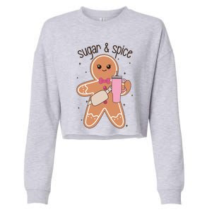 Cute Preppy Christmas Boujee Gingerbread Sugar And Spice Cool Gift Cropped Pullover Crew