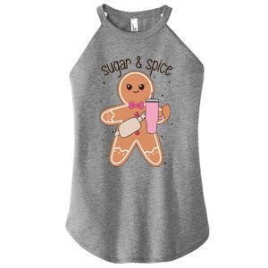 Cute Preppy Christmas Boujee Gingerbread Sugar And Spice Cool Gift Women's Perfect Tri Rocker Tank