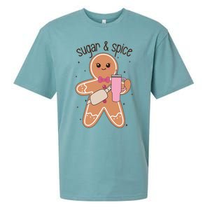 Cute Preppy Christmas Boujee Gingerbread Sugar And Spice Cool Gift Sueded Cloud Jersey T-Shirt