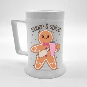 Cute Preppy Christmas Boujee Gingerbread Sugar And Spice Cool Gift Beer Stein