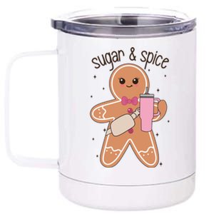 Cute Preppy Christmas Boujee Gingerbread Sugar And Spice Cool Gift 12 oz Stainless Steel Tumbler Cup