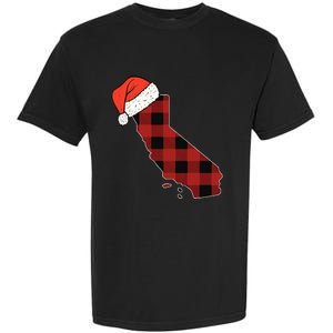 California Plaid Christmas Santa Hat Holiday Matching Design Garment-Dyed Heavyweight T-Shirt