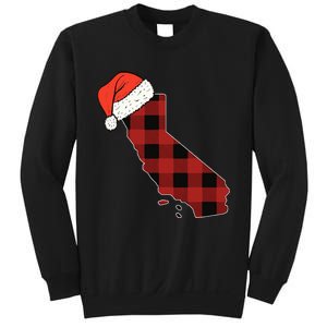 California Plaid Christmas Santa Hat Holiday Matching Design Sweatshirt