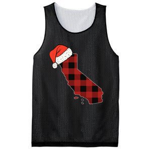 California Plaid Christmas Santa Hat Holiday Matching Design Mesh Reversible Basketball Jersey Tank