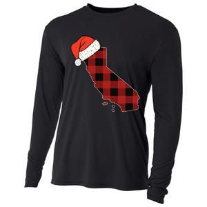 California Plaid Christmas Santa Hat Holiday Matching Design Cooling Performance Long Sleeve Crew