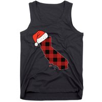 California Plaid Christmas Santa Hat Holiday Matching Design Tank Top