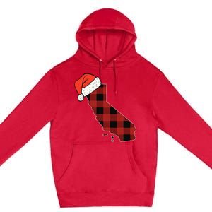 California Plaid Christmas Santa Hat Holiday Matching Design Premium Pullover Hoodie