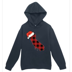 California Plaid Christmas Santa Hat Holiday Matching Design Urban Pullover Hoodie