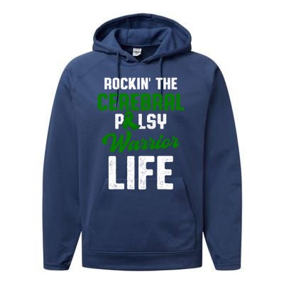 Cerebral Palsy Cp Awareness Illness Warrior Survivor Gift Performance Fleece Hoodie