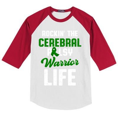 Cerebral Palsy Cp Awareness Illness Warrior Survivor Gift Kids Colorblock Raglan Jersey