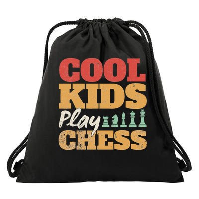 Cool Play Chess Player Chess Board Chess Lovers Drawstring Bag