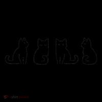 Cat Poses Cat Lover Minimalist Art Premium T-Shirt