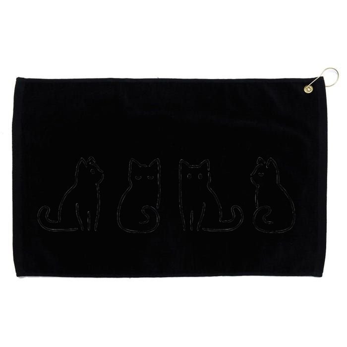 Cat Poses Cat Lover Minimalist Art Grommeted Golf Towel