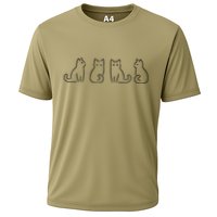 Cat Poses Cat Lover Minimalist Art Performance Shirt