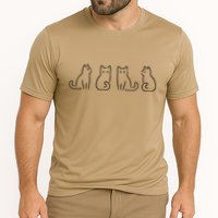 Cat Poses Cat Lover Minimalist Art Performance Shirt