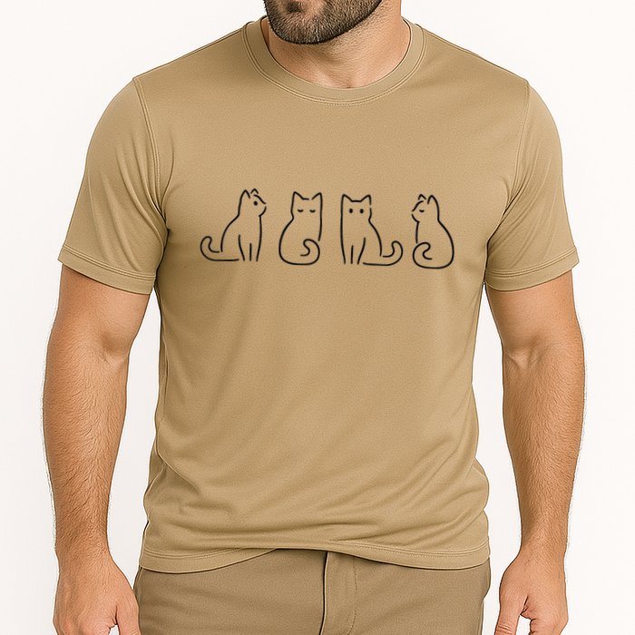 Cat Poses Cat Lover Minimalist Art Performance Shirt