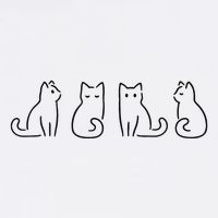 Cat Poses Cat Lover Minimalist Art Garment-Dyed Sweatshirt