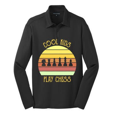 Cool Play Chess Board Game Novelty Checkmate Silk Touch Performance Long Sleeve Polo