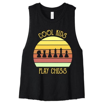 Cool Play Chess Board Game Novelty Checkmate Women's Racerback Cropped Tank