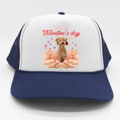 Cute Poodle Crossbreed This Is My Valentine's Day Pajama Gift Trucker Hat