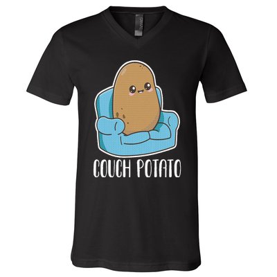 Couch Potato Cute Kawaii Funny Potato Costume V-Neck T-Shirt