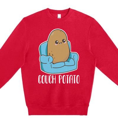 Couch Potato Cute Kawaii Funny Potato Costume Premium Crewneck Sweatshirt