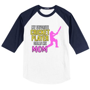 Cricket Player Calls Me Mom Sports Lover Team Coach Graphic Baseball Sleeve Shirt