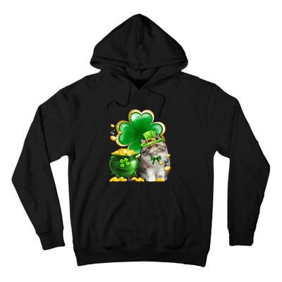 Cute Persian Cat Shamrock Irish Saint St Patrick Day Tall Hoodie