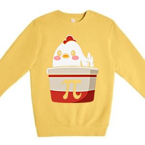 Chicken Pi Chicke Pie Funny Math Teacher Humor Top Gift Premium Crewneck Sweatshirt