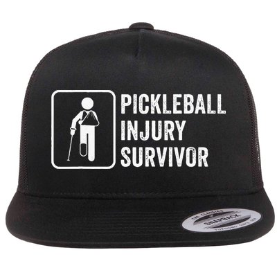 Cool Pickleball Coach With Saying Pickleball Injury Survivor Flatbill Hat