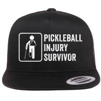 Cool Pickleball Coach With Saying Pickleball Injury Survivor Flat Bill Trucker Hat