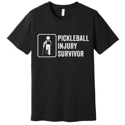Cool Pickleball Coach With Saying Pickleball Injury Survivor Premium T-Shirt